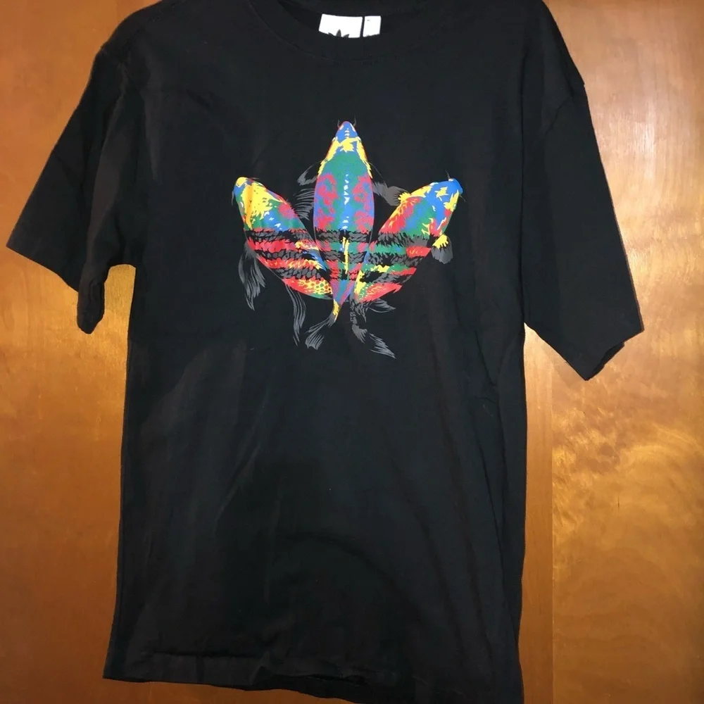 Adidas Originals Koi Fish Trefoil Mens T Shirt Black Multicolor Colorful Size s